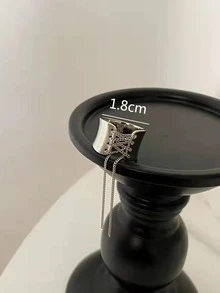 Anillo con diseño de cadena - Plateado - Ver 3