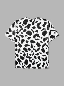 Camiseta con estampado de vaca - Blanco y Negro - Ver 2