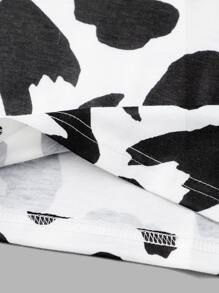 Camiseta con estampado de vaca - Blanco y Negro - Ver 3