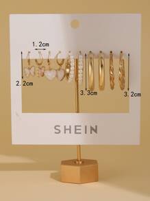 10pairs Faux Pearl Decor Earrings - Multicolor - View 4