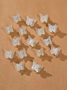 Mermaid Princess Butterfly Hair Claws, Random 16 Colors, Suitable For Women And Girls Street - Multicolor - View 2