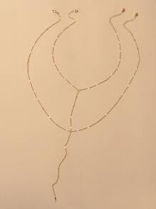 2入組簡約風項鍊 - 金黃色 - 查看 1