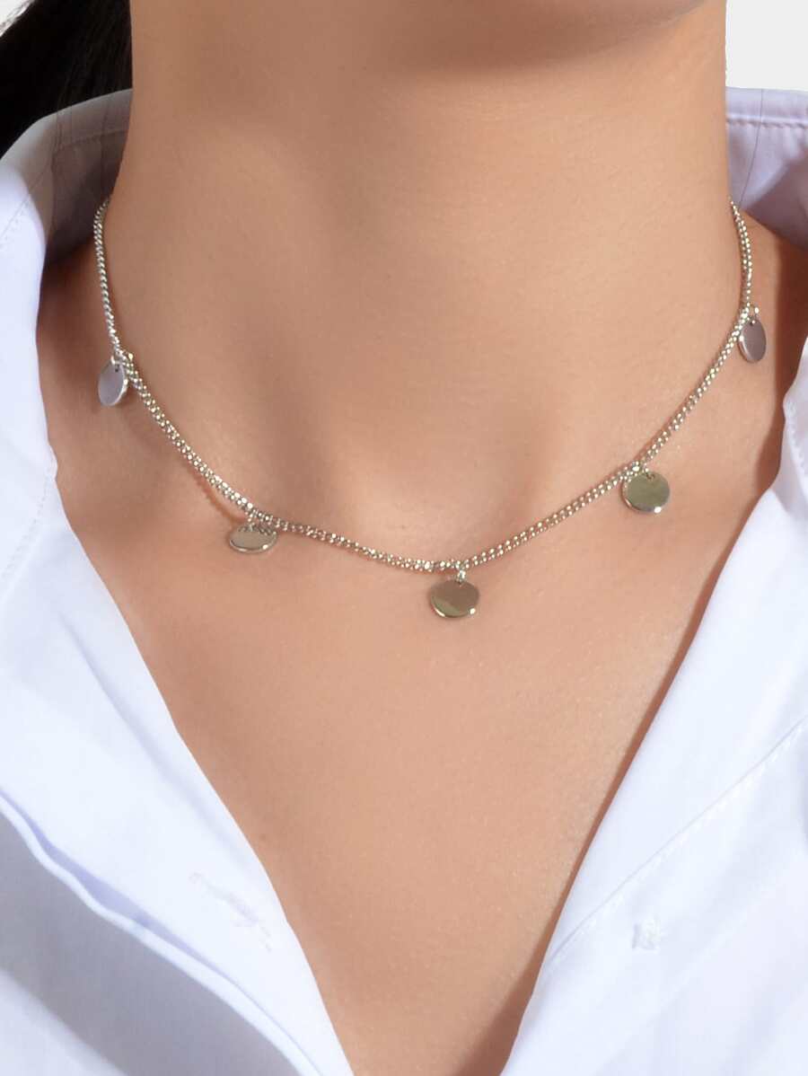 Collar con disco - Plateado - Ver 1