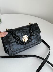 Túi đeo chéo Nữ màu trơn Có thể điều chỉnh được - màu đen - Xem 2