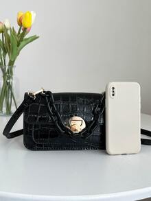 Túi đeo chéo Nữ màu trơn Có thể điều chỉnh được - màu đen - Xem 3