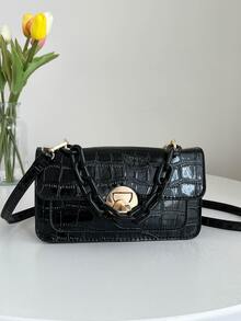 Túi đeo chéo Nữ màu trơn Có thể điều chỉnh được - màu đen - Xem 7