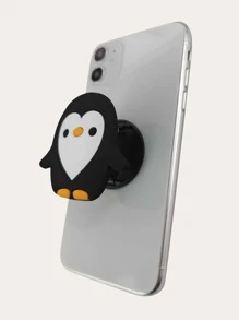 Penguin Shaped Stand-Out Phone Grip - Black - View 2