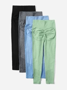Yoga Basic 4 Quần Tập Gym Liền Mạch Cao Co Giãn Ôm Sát Bụng Kiểm Soát Quần Legging Tập Yoga Có Lỗ Đục Lỗ - Nhiều màu - Xem 5