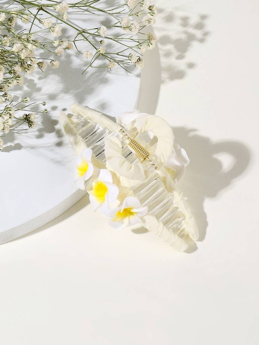 Pinzas grandes para el pelo con diseño de flor - Multicolor - Ver 1