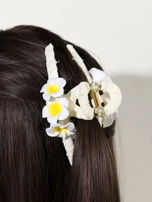 Pinzas grandes para el pelo con diseño de flor - Multicolor - Ver 3