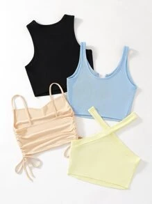 SHEIN Essnce 4 bucăți decolteu cu crestătură și top cu șnur și top cu șalter