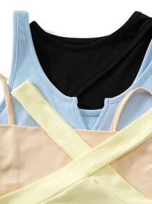 SHEIN Essnce 4 bucăți decolteu cu crestătură și top cu șnur și top cu șalter