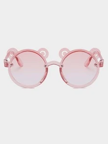 女孩卡通邊框太陽眼鏡 - 淺粉色 - 查看 3