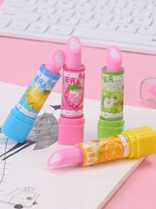 2pcs Lipstick Shaped Random Color Eraser - Multicolor - View 1