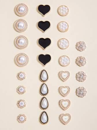 28件套仿珍珠装饰DIY发饰复古情人节发夹爪夹发卡发夹，学习用品，发饰