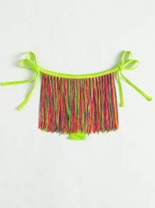 側繫帶流蘇邊泳衣下裝 - 彩色 - 查看 5