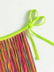 側繫帶流蘇邊泳衣下裝 - 彩色 - 查看 6