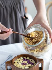 1 件可重复使用的木制汤匙，精致的纯色可洗晚餐勺学校用品，圣诞礼物 - 棕色 - 查看 3