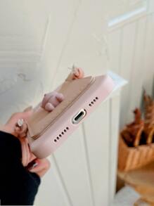 Phim hoạt hình gấu trang trí hộp đựng thẻ điện thoại có dây buộc - Hồng - Xem 3