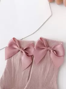 Niños 4 pares Calcetines de tripulación con diseño de lazo - Multicolor - Ver 3