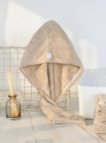 1条纯色发巾，简约浴室发套，适用于美容院、酒店、运动、家居等场合，可作毛巾、护肤品使用。 - 卡其色 - 查看 3