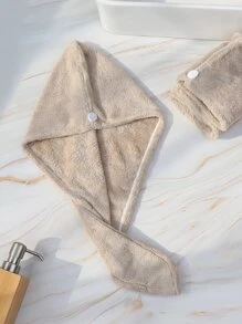 1条纯色发巾，简约浴室发套，适用于美容院、酒店、运动、家居等场合，可作毛巾、护肤品使用。 - 卡其色 - 查看 4