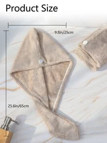 1条纯色发巾，简约浴室发套，适用于美容院、酒店、运动、家居等场合，可作毛巾、护肤品使用。 - 卡其色 - 查看 5