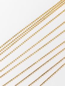 Diadema con mariposa & con diamante de imitación con diseño de fleco - Dorado - Ver 3