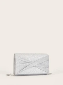 SHEIN SXY Long lanh lấp lánh, sáng bóng quyến rũ, thanh lịch, tinh tế Thiết kế xoắn Túi vuông lấp lánh đựng bữa tối, túi buổi tối cho cô gái dự tiệc, phụ nữ, dành cho nữ Hoàn hảo cho bữa tiệc, đám cưới, vũ hội, bữa tối/tiệc, cho cocktail Món quà tốt nhất cho phụ nữ - Bạc - Xem 3