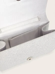 SHEIN SXY Long lanh lấp lánh, sáng bóng quyến rũ, thanh lịch, tinh tế Thiết kế xoắn Túi vuông lấp lánh đựng bữa tối, túi buổi tối cho cô gái dự tiệc, phụ nữ, dành cho nữ Hoàn hảo cho bữa tiệc, đám cưới, vũ hội, bữa tối/tiệc, cho cocktail Món quà tốt nhất cho phụ nữ - Bạc - Xem 7