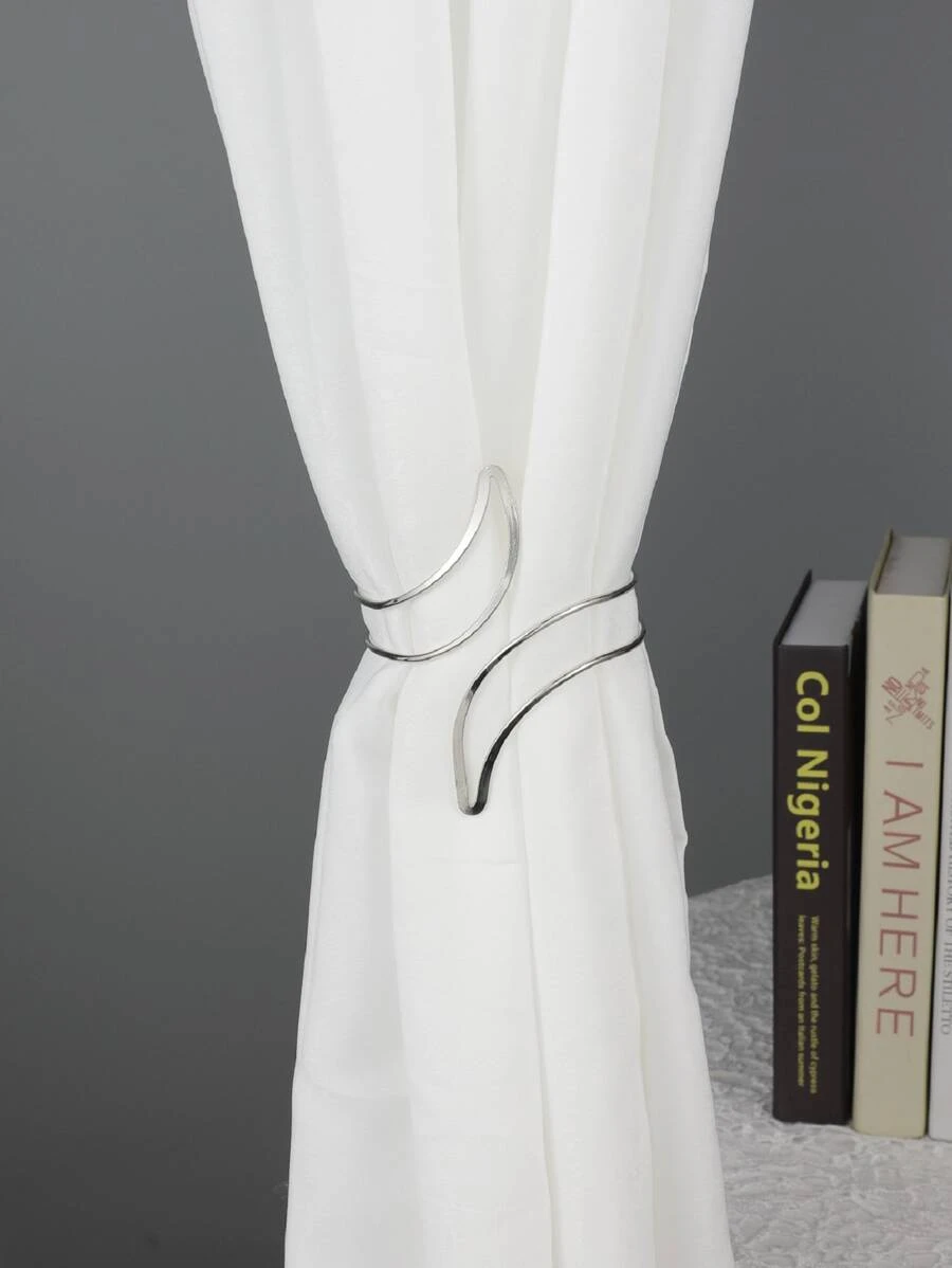 1pc Rèm tối giản Giữ lại - Bạc - Xem 1