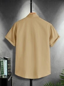 Manfinity Men Button Front Shirt Without Tee - Khaki - View 2