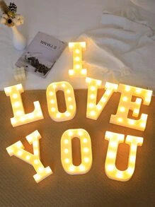 1入組新奇塑料燈不帶電池我愛你造型燈適用於客廳和婚禮派對裝飾