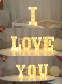 1入組新奇塑料燈不帶電池我愛你造型燈適用於客廳和婚禮派對裝飾