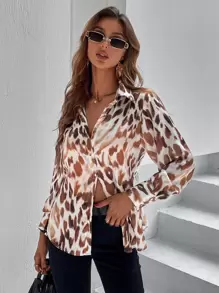 滿版印花單排釦襯衫 - 彩色 - 查看 1