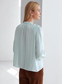 MOTF PREMIUM VISCOSE NOTCHED NECK TOP - Mint Green - View 2