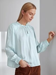 MOTF PREMIUM VISCOSE NOTCHED NECK TOP - Mint Green - View 3
