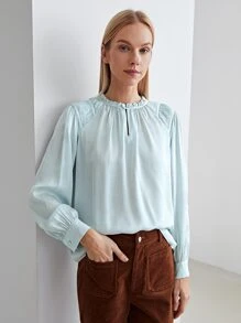 MOTF PREMIUM VISCOSE NOTCHED NECK TOP - Mint Green - View 4