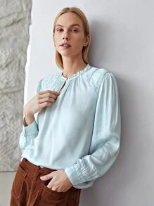 MOTF PREMIUM VISCOSE NOTCHED NECK TOP - Mint Green - View 8
