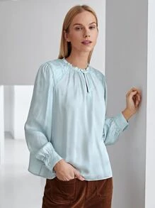 MOTF PREMIUM VISCOSE NOTCHED NECK TOP - Mint Green - View 9
