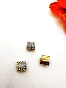 3入組水鑽裝飾鞋飾 - 金色 - 查看 2