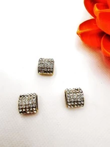 3入組水鑽裝飾鞋飾 - 金色 - 查看 3