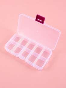 klimonla 10格指甲裝飾收納盒，1入組透明化妝品收納盒/化妝品收納盒，多功能收納盒，塑料收納盒，帶可調節隔板，用於珠子收納盒，藝術DIY工藝品，珠寶，漁具，指甲 - 無色 - 查看 1