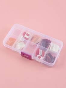 klimonla 10格指甲裝飾收納盒，1入組透明化妝品收納盒/化妝品收納盒，多功能收納盒，塑料收納盒，帶可調節隔板，用於珠子收納盒，藝術DIY工藝品，珠寶，漁具，指甲 - 無色 - 查看 4