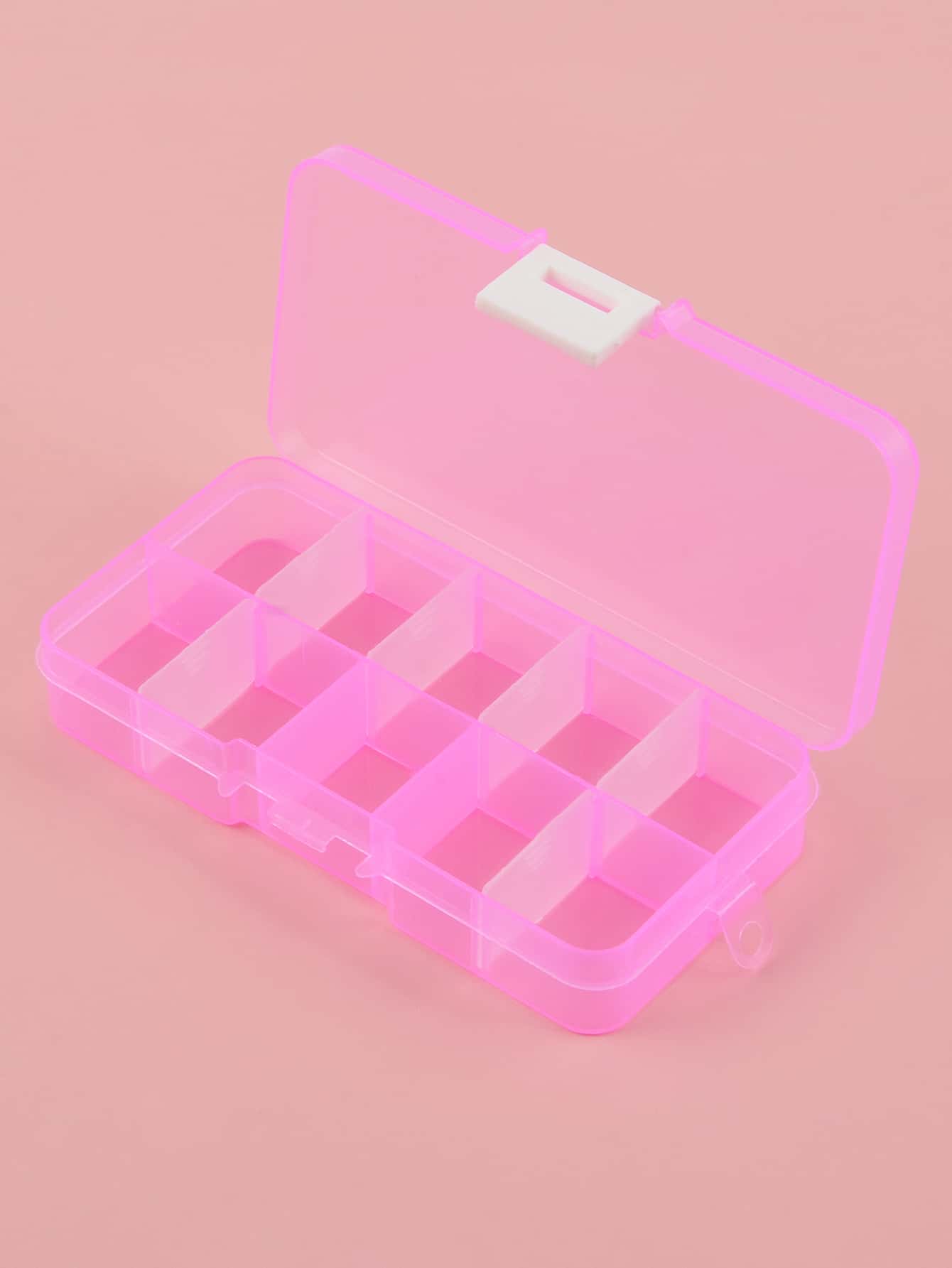 10 Grids Nail Decoration Storage, 1pc Pink Makeup Organizer/Cosmetic