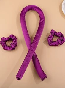 Rizador de pelo sin calor para cabello medio/largo, rulos para el cabello, rizos sin calor para dormir en espuma suave durante la noche para mujeres, diadema con barra rizadora sin calor - Morado - Ver 3