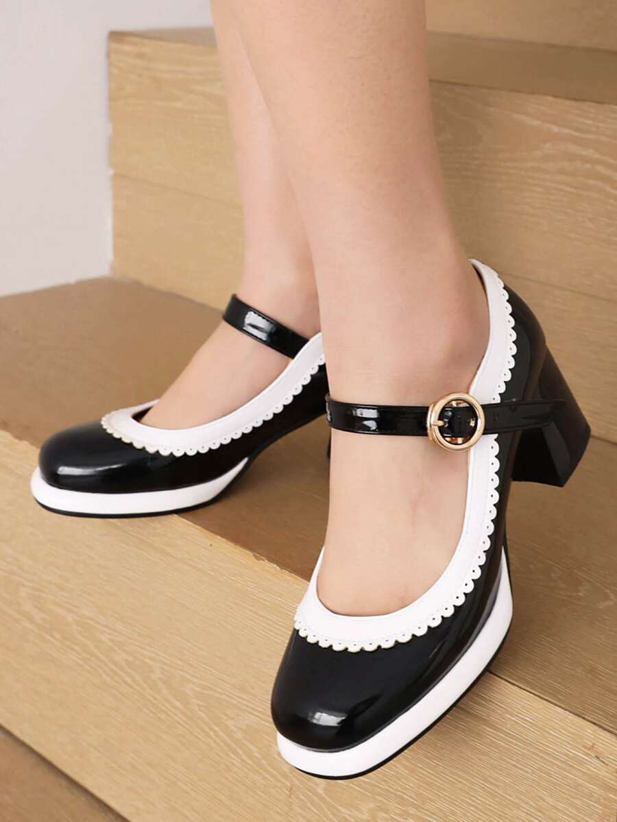 Giày cao gót Nữ Khối Màu Đúng mốt - màu đen - Xem 1