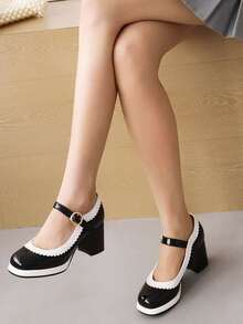 Giày cao gót Nữ Khối Màu Đúng mốt - màu đen - Xem 3