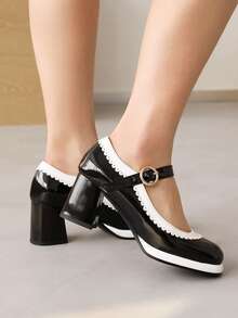 Giày cao gót Nữ Khối Màu Đúng mốt - màu đen - Xem 4