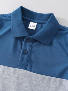 SHEIN Boys Colour Block Polo Shirt - Multicolor - View 4